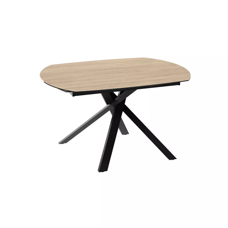 KHEOPS │Table extensible 120/180cm│Pieds en acier laqué noir mat│Coloris à choix