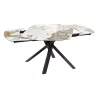 KHEOPS │Table extensible 120/180cm│Pieds en acier laqué noir mat│Coloris à choix