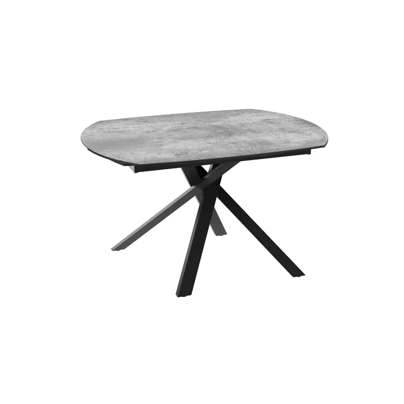 KHEOPS │Table extensible 120/180cm│Pieds en acier laqué noir mat│Coloris à choix