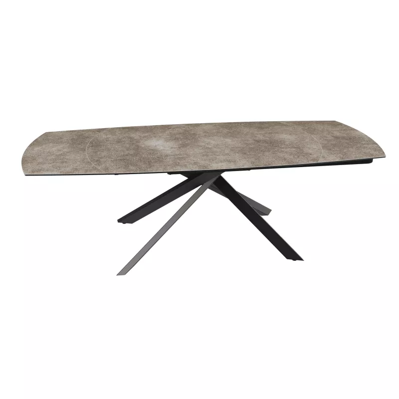 KHEOPS │Table extensible 160/240cm│Pieds en acier laqué noir mat│Coloris à choix
