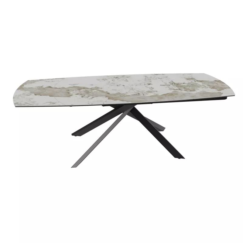 KHEOPS │Table extensible 160/240cm│Pieds en acier laqué noir mat│Coloris à choix