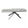 KHEOPS │Table extensible 160/240cm│Pieds en acier laqué noir mat│Coloris à choix