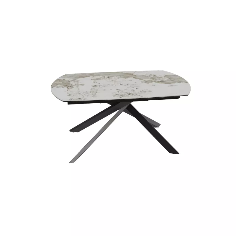 KHEOPS │Table extensible 160/240cm│Pieds en acier laqué noir mat│Coloris à choix