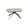 KHEOPS │Table extensible 160/240cm│Pieds en acier laqué noir mat│Coloris à choix