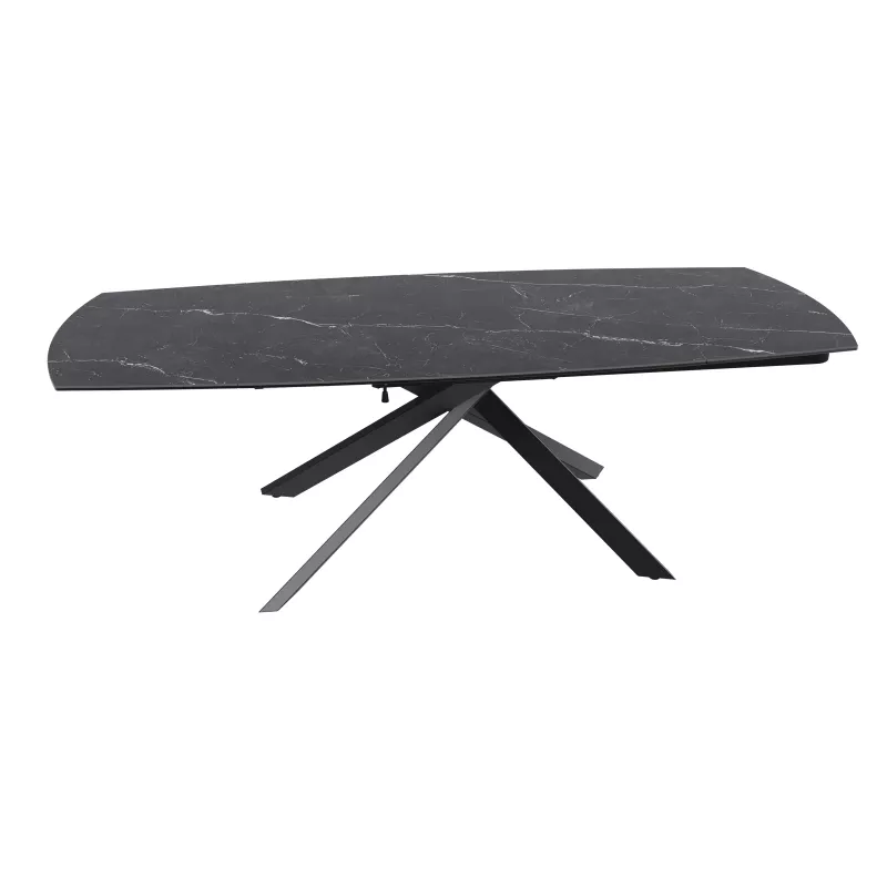 KHEOPS │Table extensible 160/240cm│Pieds en acier laqué noir mat│Coloris à choix
