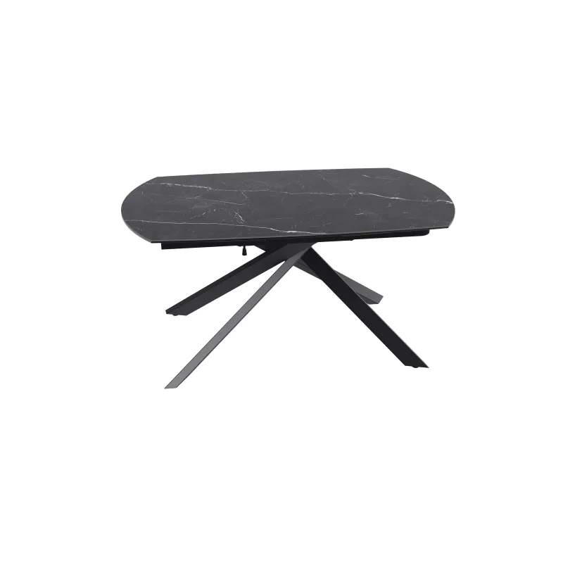 KHEOPS │Table extensible 160/240cm│Pieds en acier laqué noir mat│Coloris à choix