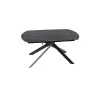 KHEOPS │Table extensible 160/240cm│Pieds en acier laqué noir mat│Coloris à choix