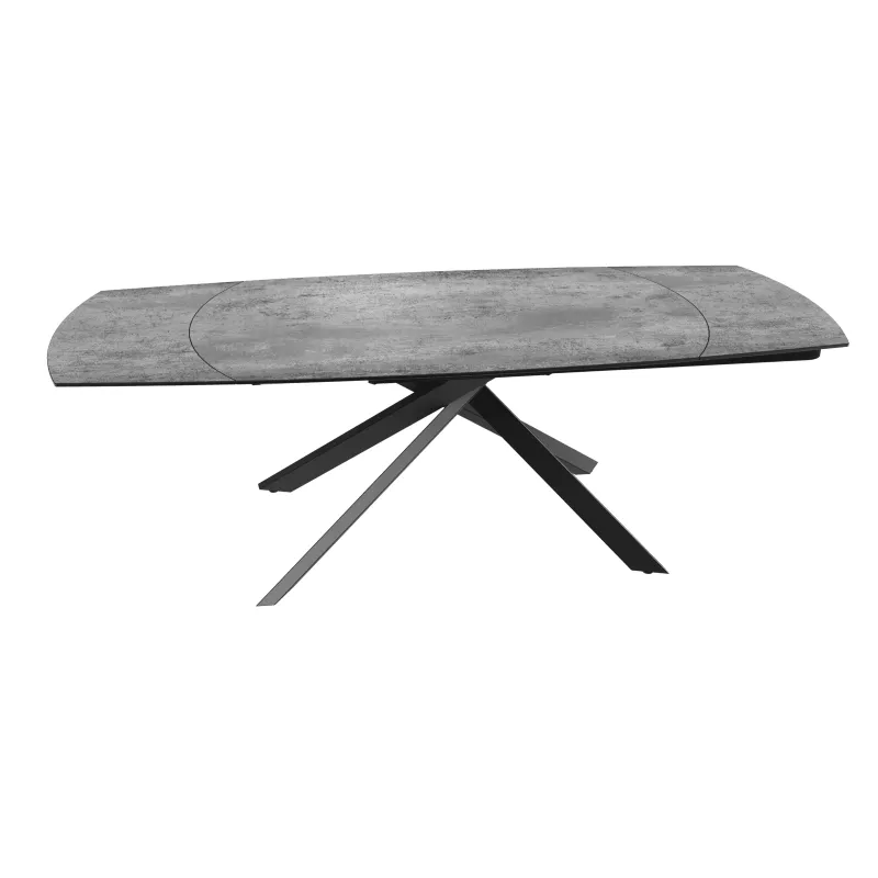 KHEOPS │Table extensible 160/240cm│Pieds en acier laqué noir mat│Coloris à choix
