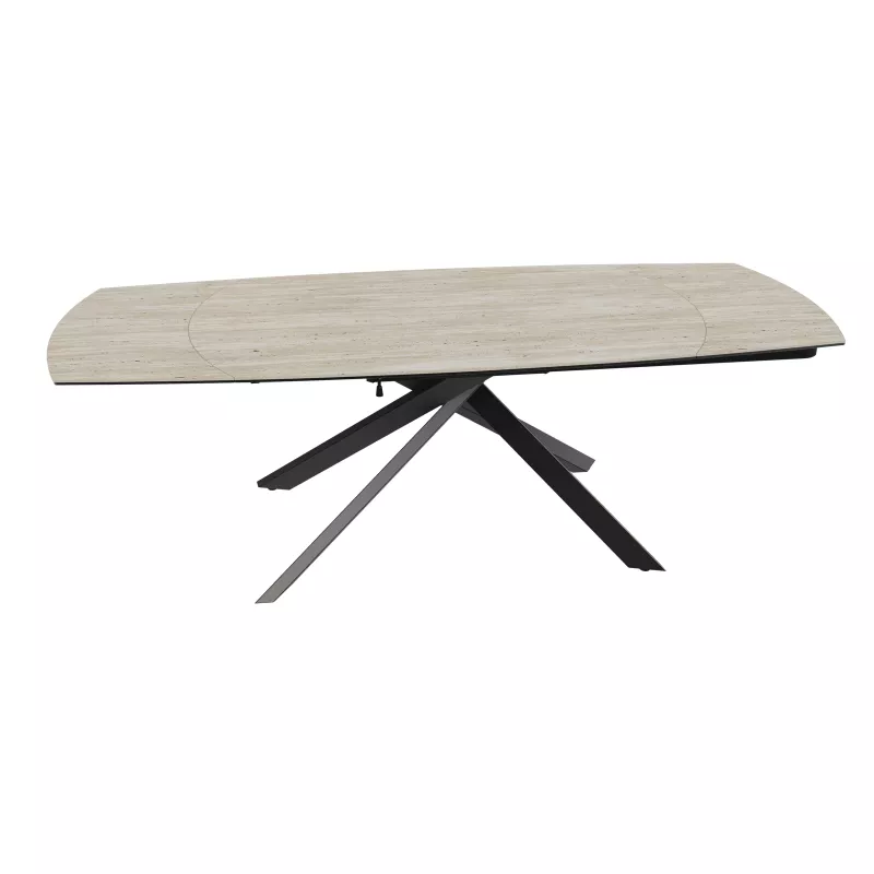 KHEOPS │Table extensible 160/240cm│Pieds en acier laqué noir mat│Coloris à choix