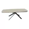 KHEOPS │Table extensible 160/240cm│Pieds en acier laqué noir mat│Coloris à choix