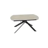 KHEOPS │Table extensible 160/240cm│Pieds en acier laqué noir mat│Coloris à choix