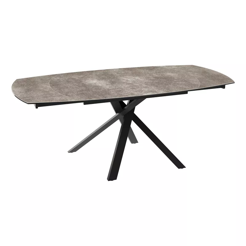 KHEOPS │Table extensible 130/190cm│Pieds en acier laqué noir mat│Coloris à choix