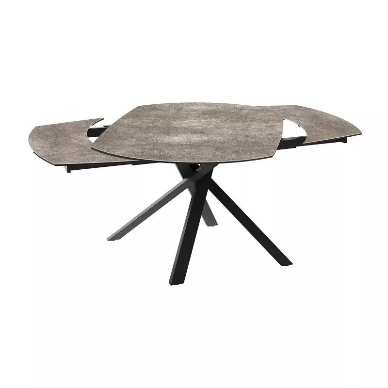 KHEOPS │Table extensible 130/190cm│Pieds en acier laqué noir mat│Coloris à choix