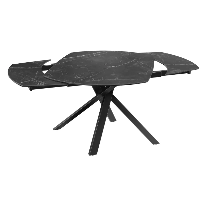 KHEOPS │Table extensible 130/190cm│Pieds en acier laqué noir mat│Coloris à choix