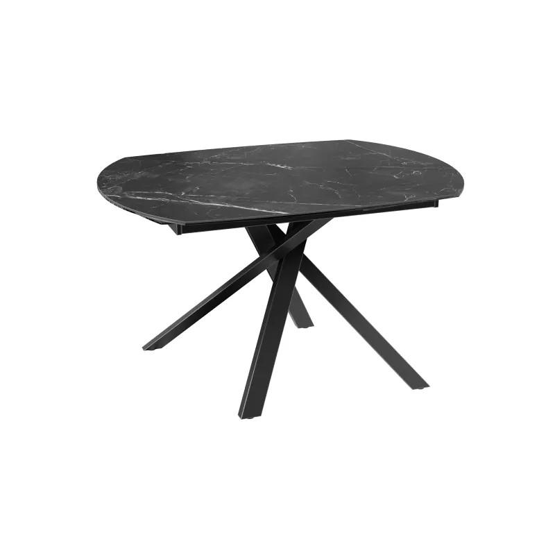 KHEOPS │Table extensible 130/190cm│Pieds en acier laqué noir mat│Coloris à choix
