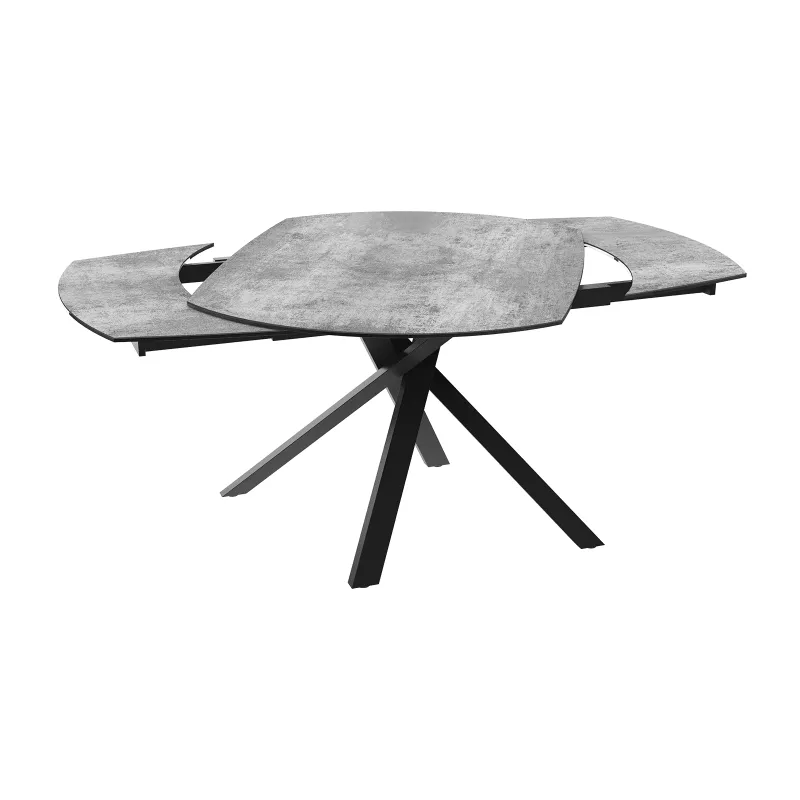 KHEOPS │Table extensible 130/190cm│Pieds en acier laqué noir mat│Coloris à choix
