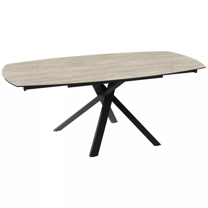 KHEOPS │Table extensible 130/190cm│Pieds en acier laqué noir mat│Coloris à choix