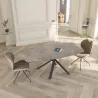 KHEOPS │Table extensible 130/190cm│Pieds en acier laqué noir mat│Coloris à choix