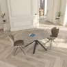 KHEOPS │Table extensible 130/190cm│Pieds en acier laqué noir mat│Coloris à choix