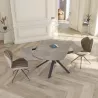 KHEOPS │Table extensible 130/190cm│Pieds en acier laqué noir mat│Coloris à choix