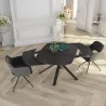 KHEOPS │Table extensible 130/190cm│Pieds en acier laqué noir mat│Coloris à choix