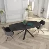 KHEOPS │Table extensible 130/190cm│Pieds en acier laqué noir mat│Coloris à choix