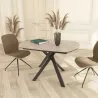KHEOPS │Table extensible 120/180cm│Pieds en acier laqué noir mat│Coloris à choix