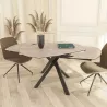 KHEOPS │Table extensible 120/180cm│Pieds en acier laqué noir mat│Coloris à choix