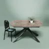 KHEOPS │Table extensible 160/240cm│Pieds en acier laqué noir mat│Coloris à choix