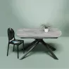 KHEOPS │Table extensible 160/240cm│Pieds en acier laqué noir mat│Coloris à choix