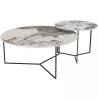 VENEZIA│Table basse Ø 90 x 38 cm│Piétement acier laqué noir mat │Coloris à choix