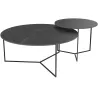 VENEZIA│Table basse Ø 90 x 38 cm│Piétement acier laqué noir mat │Coloris à choix