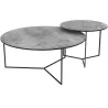 VENEZIA│Table basse Ø 90 x 38 cm│Piétement acier laqué noir mat │Coloris à choix