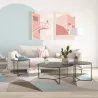 VENEZIA│Table basse Ø 90 x 38 cm│Piétement acier laqué noir mat │Coloris à choix