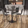 VEGAS EXPO │Tabouret H110 cm- Assise pivotante H75 cm│Gris clair