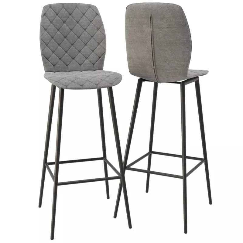 VEGAS EXPO │Tabouret H110 cm- Assise pivotante H75 cm│Gris clair