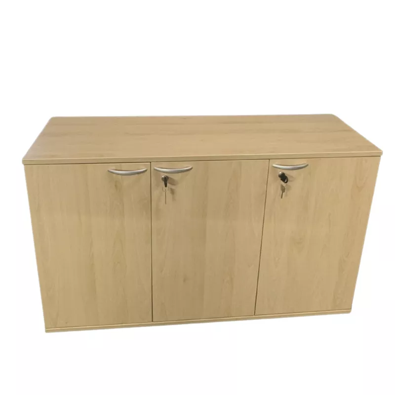 SANMA│Armoire L 120 cm - 3 portes │Chêne Clair / Gris aluminium