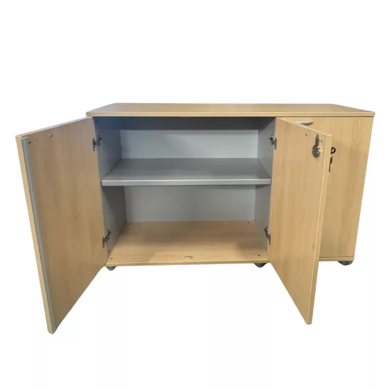 SANMA│Armoire L 120 cm - 3 portes │Chêne Clair / Gris aluminium