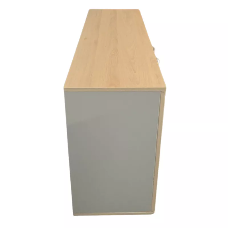 SANMA│Armoire L 120 cm - 3 portes │Chêne Clair / Gris aluminium