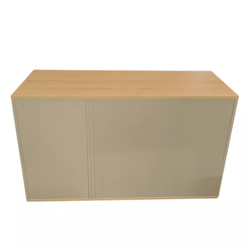 SANMA│Armoire L 120 cm - 3 portes │Chêne Clair / Gris aluminium