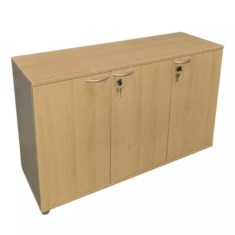 SANMA│Armoire L 120 cm - 3 portes │Chêne Clair / Gris aluminium