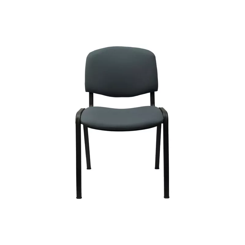 ANTHRA+│Siège visiteurs tissu│4 pieds métalliques noir│Tissu gris orage