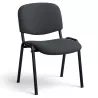 ANTHRA+│Siège visiteurs tissu│4 pieds métalliques noir│Tissu gris orage