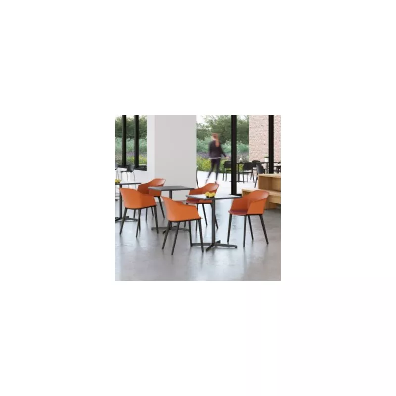 SCOTT│Fauteuil 4 pieds noir│Assise PVC│Coloris à choix