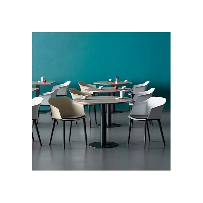 SCOTT│Fauteuil 4 pieds PVC noir │Avec placet│Coloris à choix