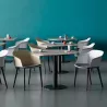 SCOTT│Fauteuil 4 pieds PVC noir │Avec placet│Coloris à choix