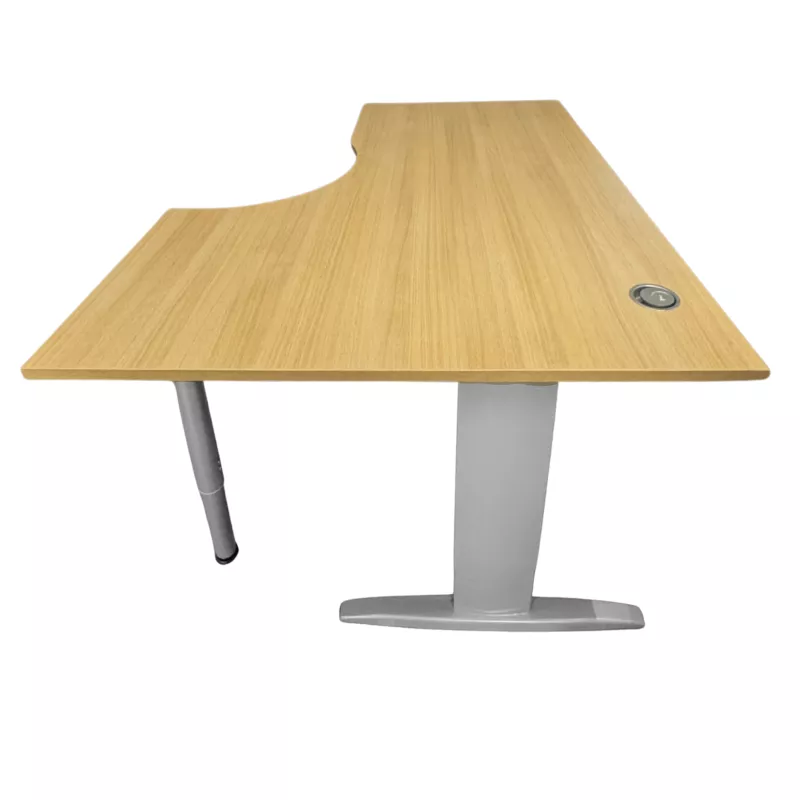 IDOL│Bureau retour à droite L160/80xP120/60│Chêne clair/Gris aluminium