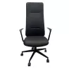 ALTURA EXPO│Fauteuil de direction cuir - Dossier Haut - têtière intégrée│Noir