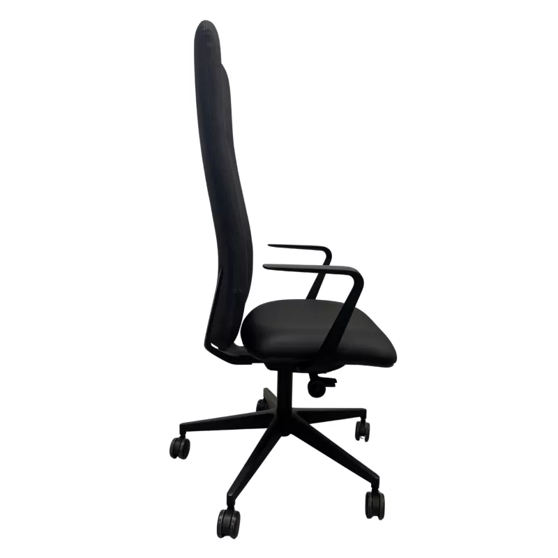 ALTURA EXPO│Fauteuil de direction cuir - Dossier Haut - têtière intégrée│Noir