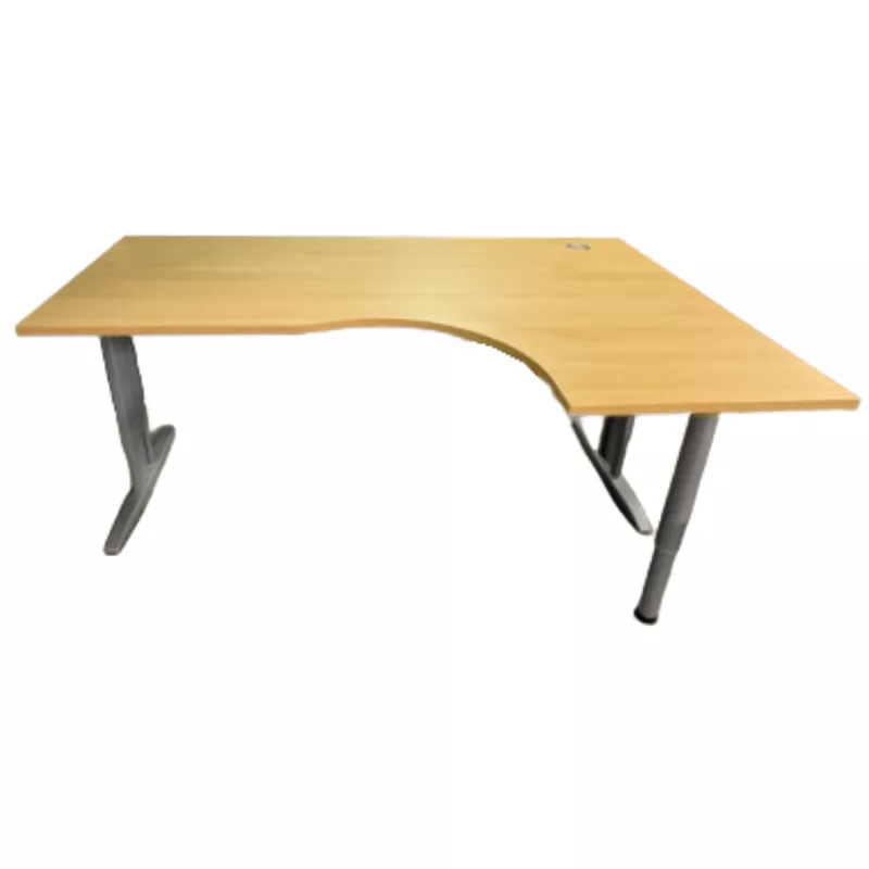 IDOL│Bureau retour à droite L180/80xP120/60│Chêne clair/Gris aluminium